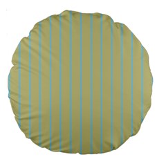 Summer Sand Color Blue Stripes Pattern Large 18  Premium Round Cushions by picsaspassion