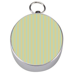 Summer Sand Color Blue Stripes Pattern Silver Compasses by picsaspassion