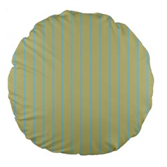 Summer Sand Color Blue Stripes Pattern Large 18  Premium Flano Round Cushions by picsaspassion