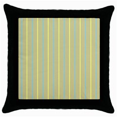 Summer Sand Color Blue And Yellow Stripes Pattern Throw Pillow Case (black)