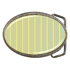 Summer Sand Color Blue And Yellow Stripes Pattern Belt Buckles