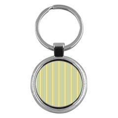 Summer Sand Color Blue And Yellow Stripes Pattern Key Chains (round) 