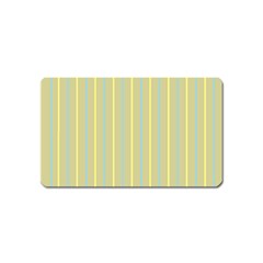 Summer Sand Color Blue And Yellow Stripes Pattern Magnet (name Card) by picsaspassion