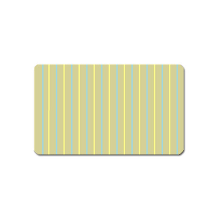 Summer sand color blue and yellow stripes pattern Magnet (Name Card)