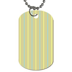 Summer Sand Color Blue And Yellow Stripes Pattern Dog Tag (two Sides)