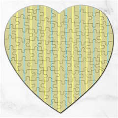 Summer Sand Color Blue And Yellow Stripes Pattern Jigsaw Puzzle (heart)