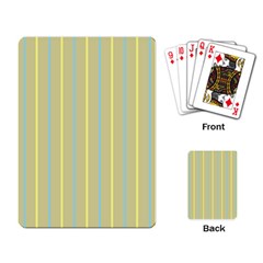 Summer Sand Color Blue And Yellow Stripes Pattern Playing Card by picsaspassion