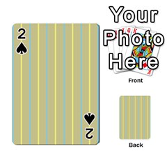 Summer Sand Color Blue And Yellow Stripes Pattern Playing Cards 54 Designs  by picsaspassion