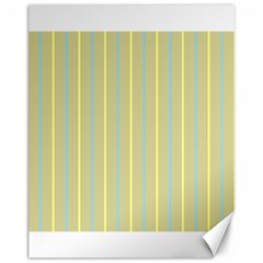 Summer Sand Color Blue And Yellow Stripes Pattern Canvas 11  X 14  