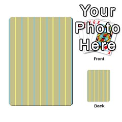 Summer Sand Color Blue And Yellow Stripes Pattern Multi-purpose Cards (rectangle) 