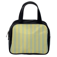 Summer Sand Color Blue And Yellow Stripes Pattern Classic Handbags (one Side) by picsaspassion