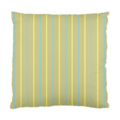 Summer Sand Color Blue And Yellow Stripes Pattern Standard Cushion Case (one Side) by picsaspassion