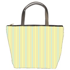 Summer Sand Color Blue And Yellow Stripes Pattern Bucket Bags