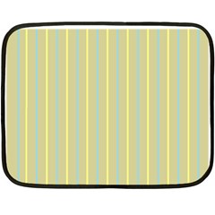 Summer Sand Color Blue And Yellow Stripes Pattern Double Sided Fleece Blanket (mini) 