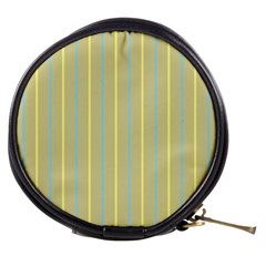 Summer Sand Color Blue And Yellow Stripes Pattern Mini Makeup Bags by picsaspassion