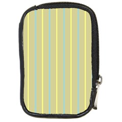 Summer Sand Color Blue And Yellow Stripes Pattern Compact Camera Cases by picsaspassion