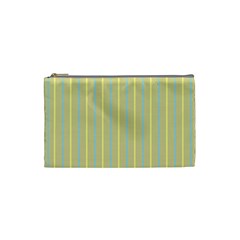 Summer Sand Color Blue And Yellow Stripes Pattern Cosmetic Bag (small) 