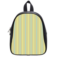 Summer Sand Color Blue And Yellow Stripes Pattern School Bags (small) 