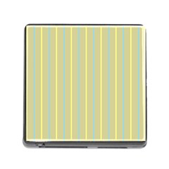 Summer Sand Color Blue And Yellow Stripes Pattern Memory Card Reader (square)