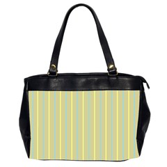 Summer Sand Color Blue And Yellow Stripes Pattern Office Handbags (2 Sides) 