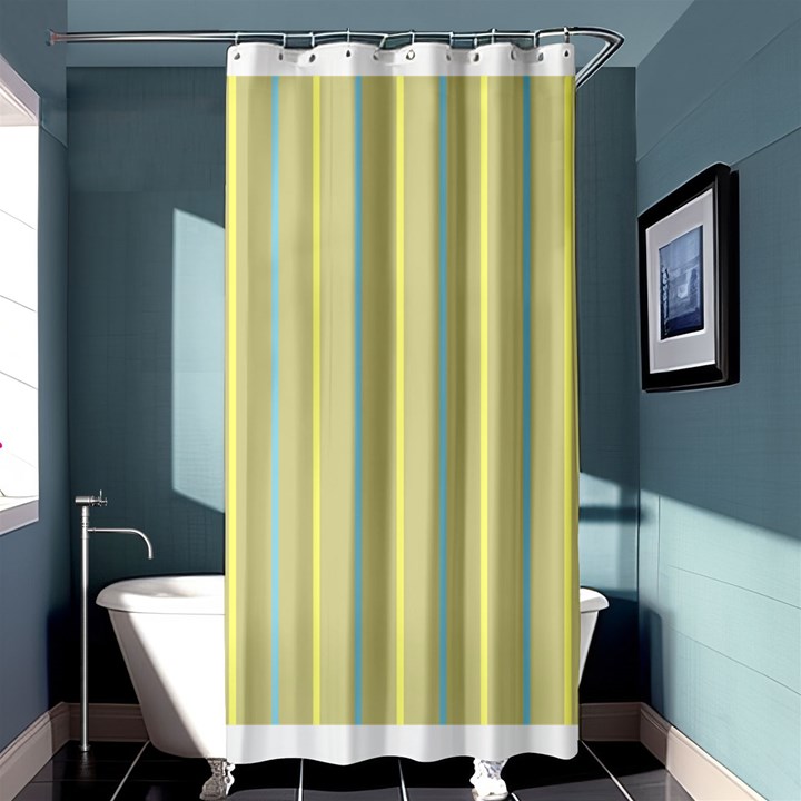 Summer sand color blue and yellow stripes pattern Shower Curtain 36  x 72  (Stall) 