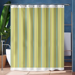 Summer Sand Color Blue And Yellow Stripes Pattern Shower Curtain 60  X 72  (medium) 