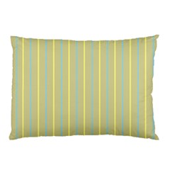 Summer Sand Color Blue And Yellow Stripes Pattern Pillow Case (two Sides)