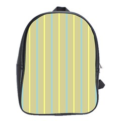 Summer Sand Color Blue And Yellow Stripes Pattern School Bags (xl)  by picsaspassion