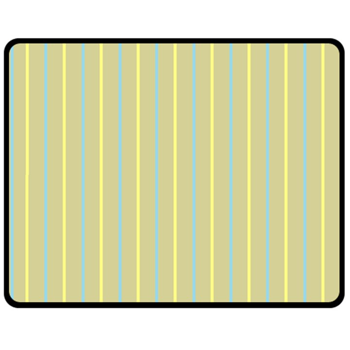 Summer sand color blue and yellow stripes pattern Double Sided Fleece Blanket (Medium) 