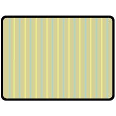 Summer Sand Color Blue And Yellow Stripes Pattern Double Sided Fleece Blanket (large)  by picsaspassion