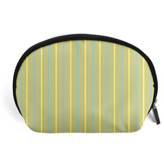 Summer Sand Color Blue And Yellow Stripes Pattern Accessory Pouches (large) 