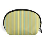 Summer sand color blue and yellow stripes pattern Accessory Pouches (Large)  Front