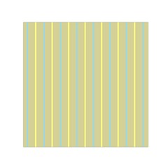 Summer Sand Color Blue And Yellow Stripes Pattern Small Satin Scarf (square)