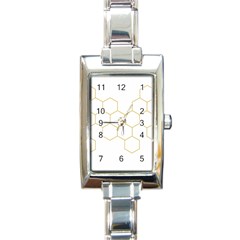 Honeycomb Pattern Graphic Design Rectangle Italian Charm Watch