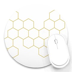 Honeycomb Pattern Graphic Design Round Mousepad