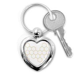 Honeycomb Pattern Graphic Design Key Chain (heart)