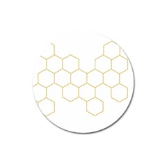 Honeycomb Pattern Graphic Design Magnet 3  (round)