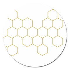 Honeycomb Pattern Graphic Design Magnet 5  (round)