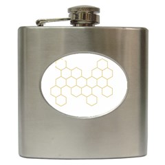 Honeycomb Pattern Graphic Design Hip Flask (6 Oz) by picsaspassion