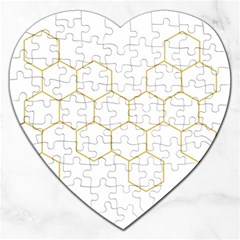 Honeycomb Pattern Graphic Design Jigsaw Puzzle (heart) by picsaspassion