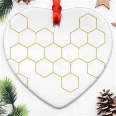 Honeycomb Pattern Graphic Design Heart Ornament (two Sides)