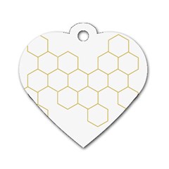 Honeycomb Pattern Graphic Design Dog Tag Heart (one Side) by picsaspassion