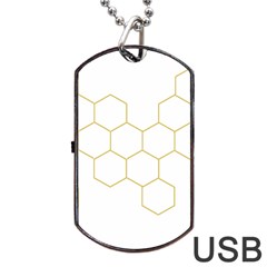 Honeycomb Pattern Graphic Design Dog Tag Usb Flash (one Side)