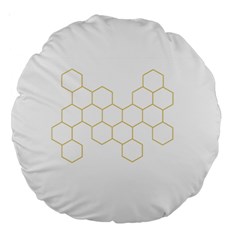 Honeycomb Pattern Graphic Design Large 18  Premium Round Cushion 