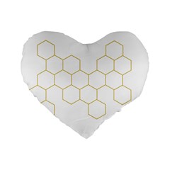 Honeycomb Pattern Graphic Design Standard 16  Premium Heart Shape Cushion 