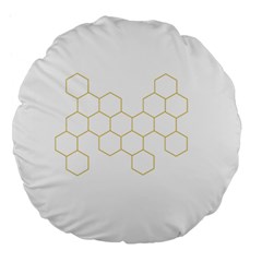 Honeycomb Pattern Graphic Design Large 18  Premium Flano Round Cushion  by picsaspassion