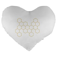 Honeycomb Pattern Graphic Design Large 19  Premium Flano Heart Shape Cushion