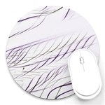 Lilac stripes Round Mousepads Front