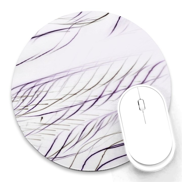 Lilac stripes Round Mousepads