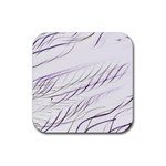 Lilac stripes Rubber Coaster (Square)  Front